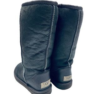 UGG Pewter Metallic Classic Tall Shearling Boots - Sz W5 - Rare Style 5823